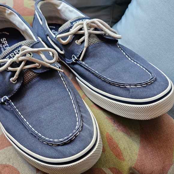 Sperry Halyard 2-Eye Boat Shoes, Men’s 14, EUC, blue canvas - Picture 8 of 13